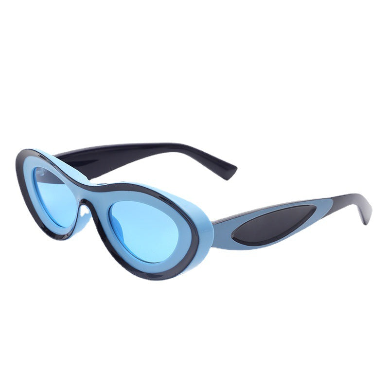 Wholesale PC Cat Eye Small Frame Color Contrast Colorful Sunglasses